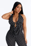 Carrie Cowl Polka Dot Capri Set