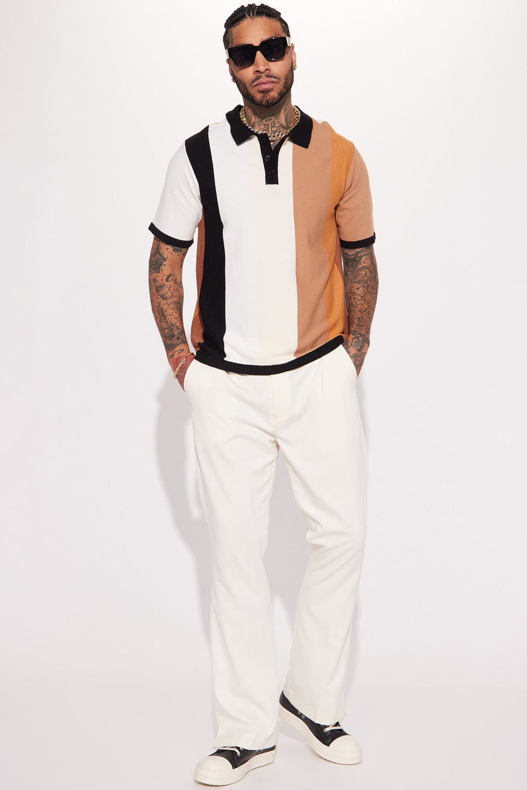 Levels Striped Short Sleeve Knit Polo