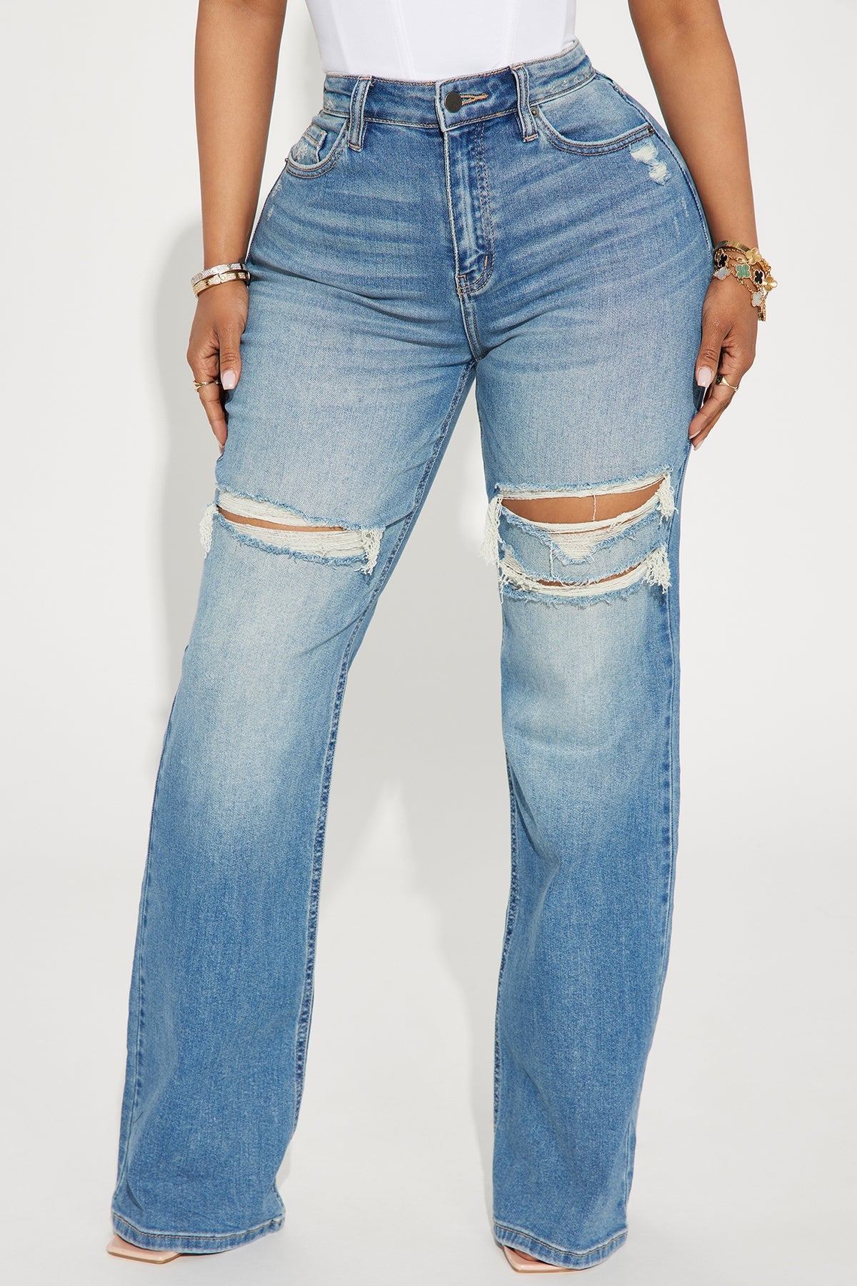 Remi Ripped Stretch Baggy Jeans