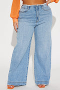 In Your Dreams Cut Off Waistband Baggy Jean