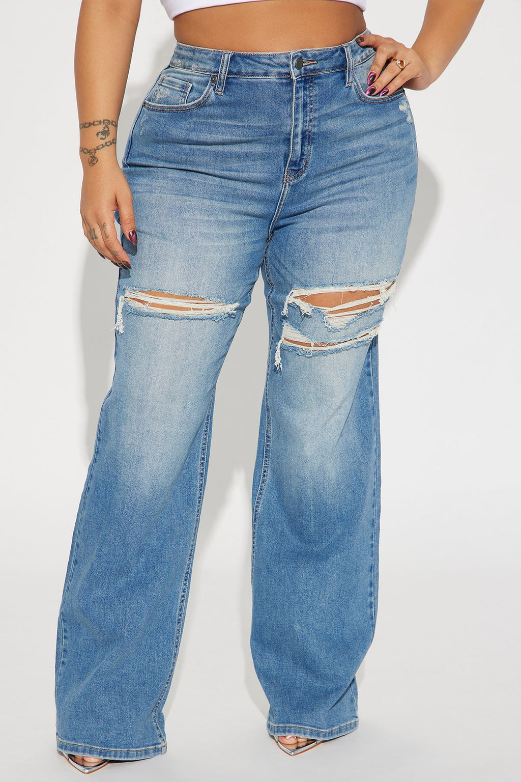 Remi Ripped Stretch Baggy Jeans