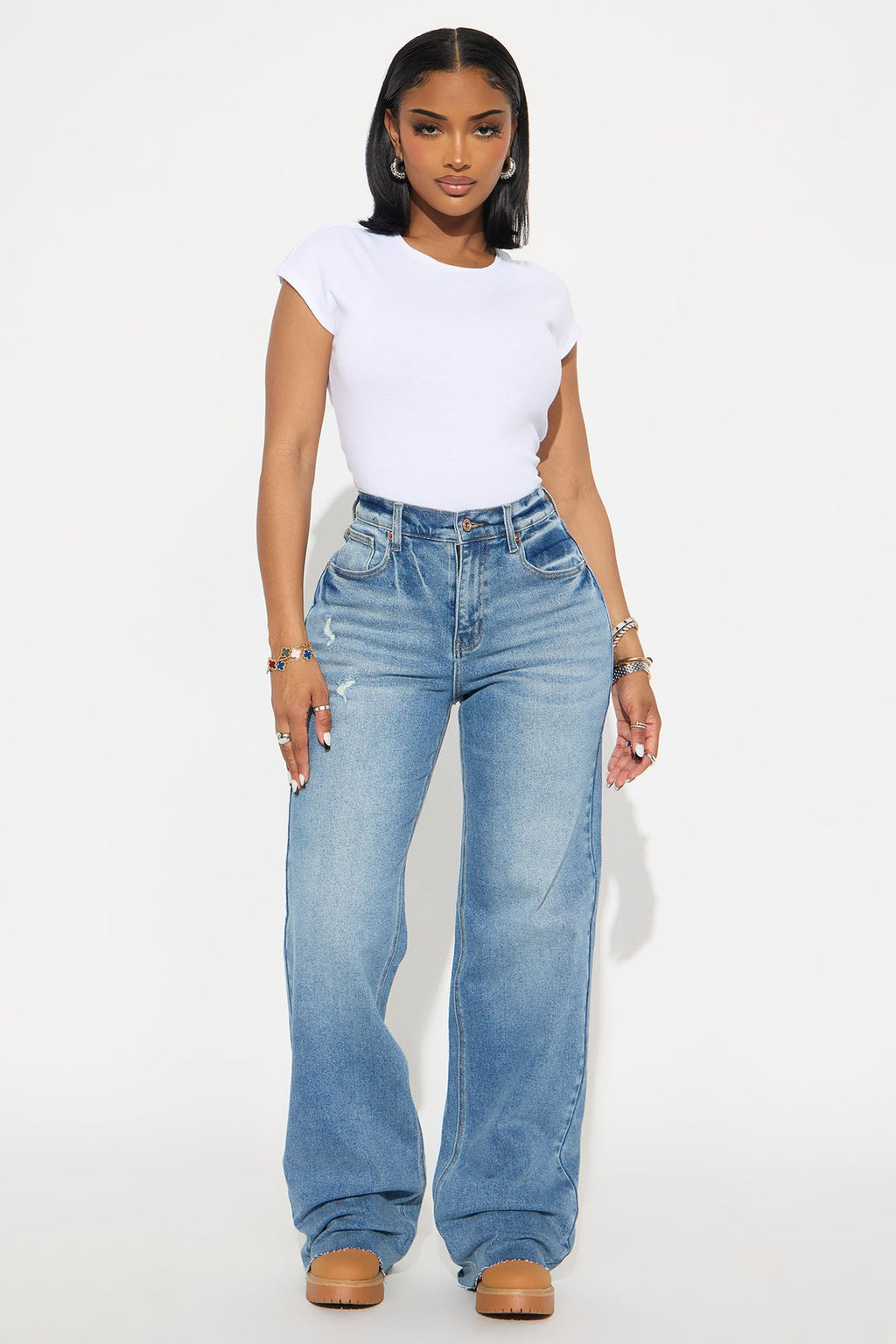 Tall Nova 90's Baby Basic Stretch Wide Leg Jean
