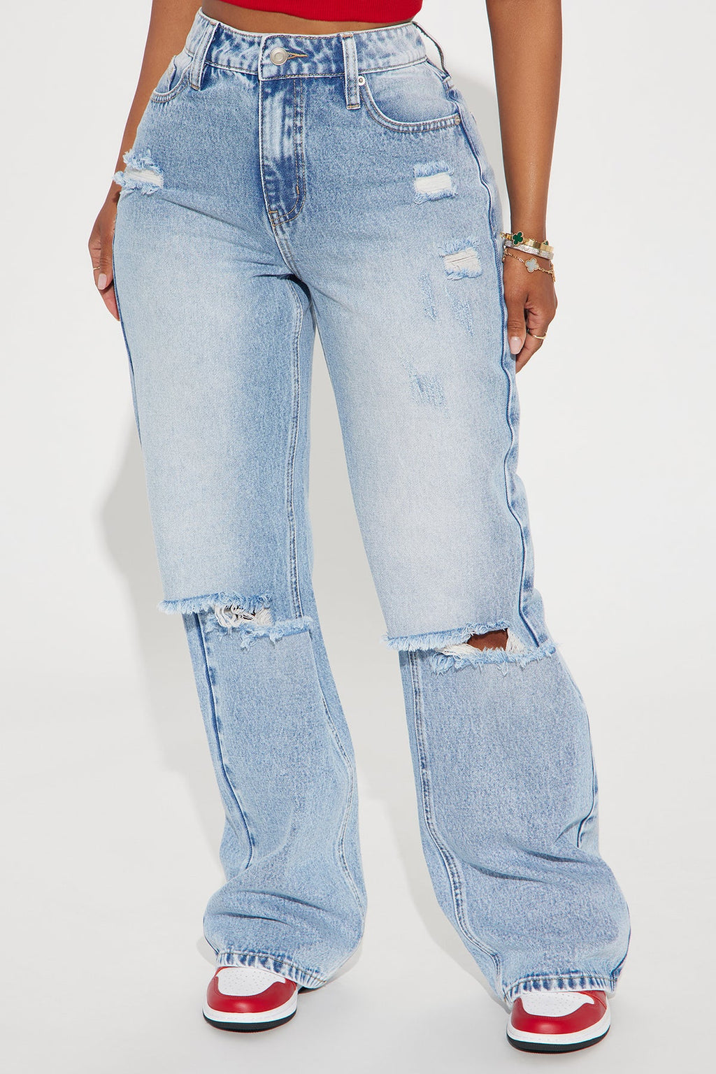 Wondering Why Ripped Straight Leg Jeans
