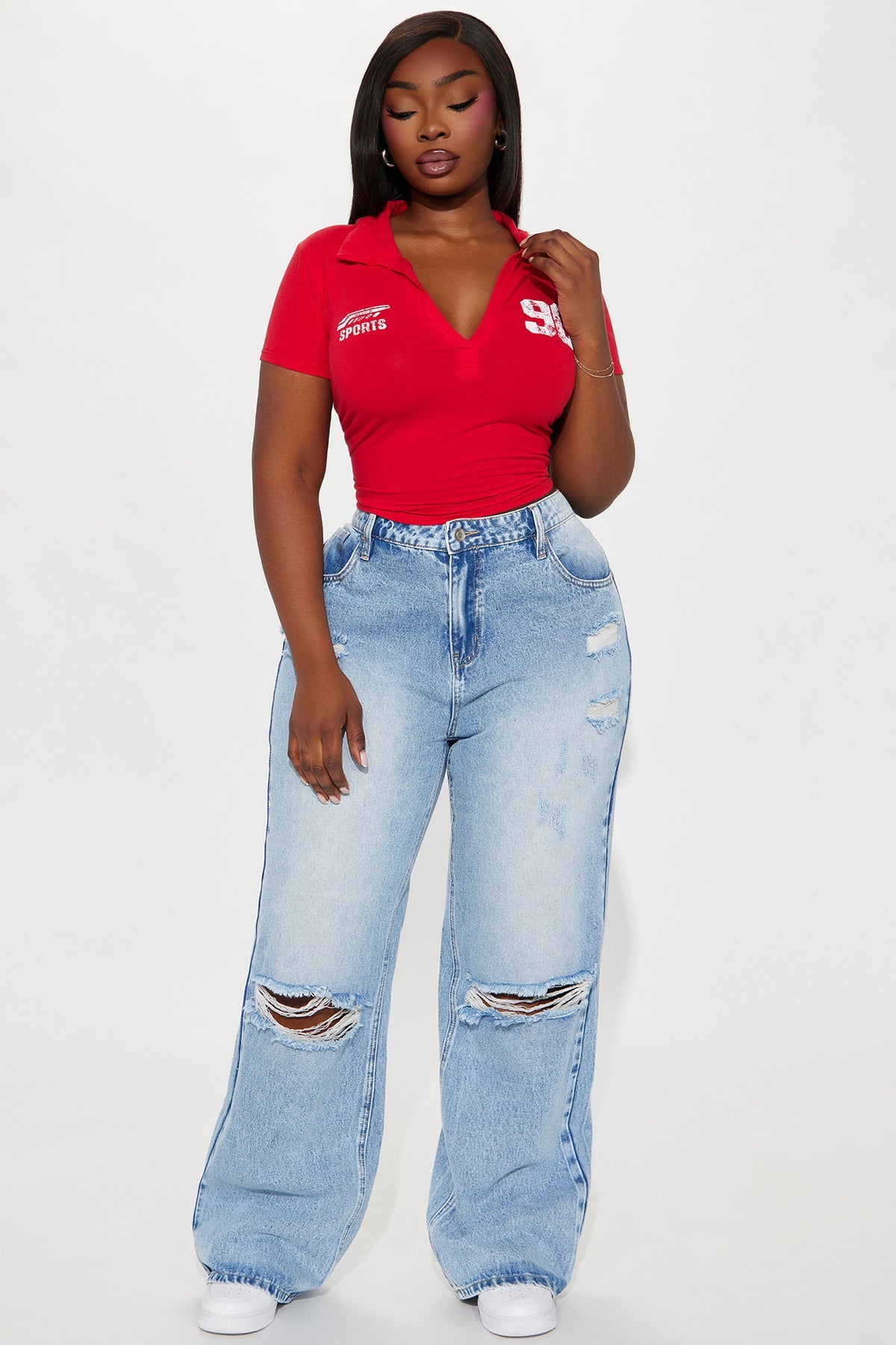 Wondering Why Ripped Straight Leg Jeans