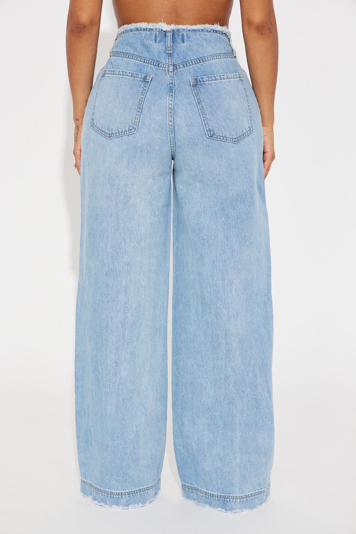 In Your Dreams Cut Off Waistband Baggy Jean