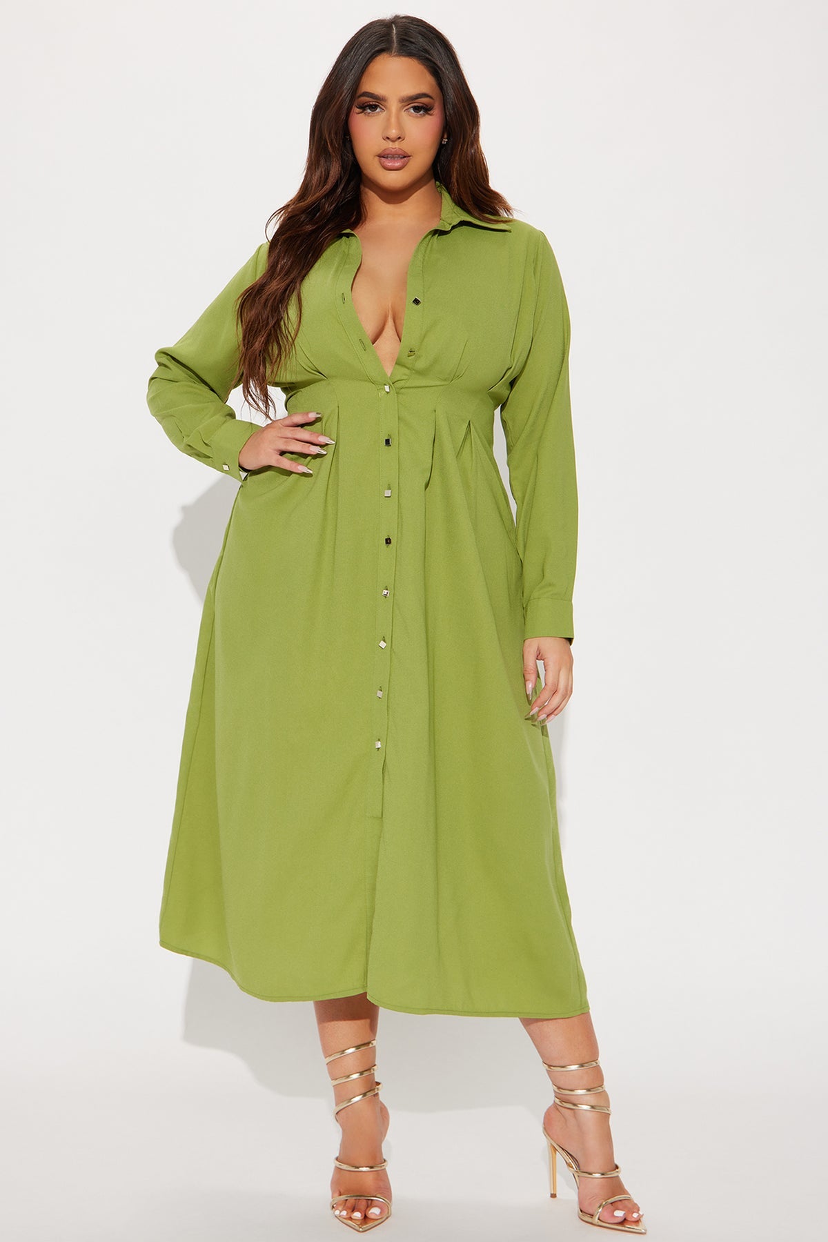 Ophelia Button Down Midi Shirt Dress