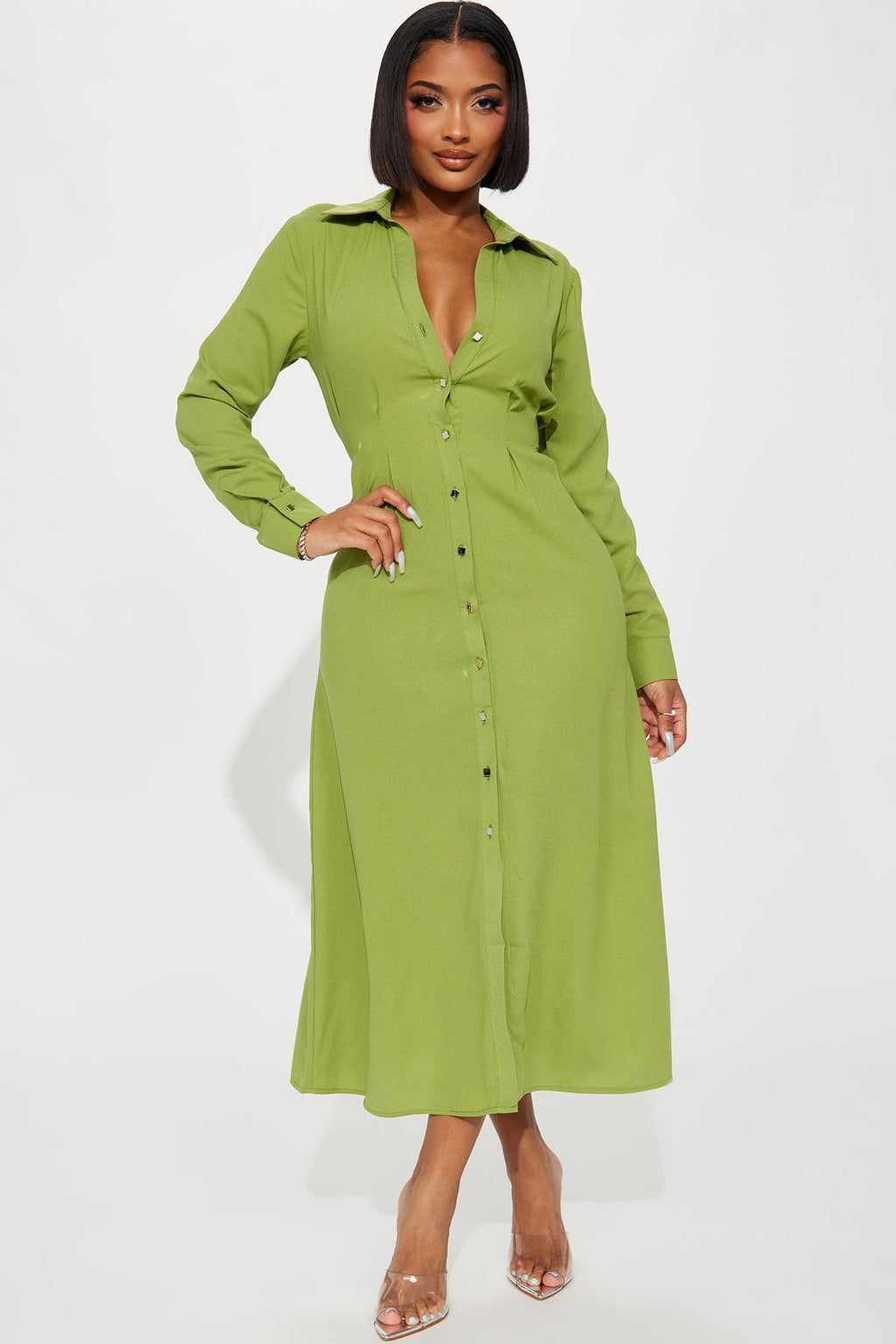 Ophelia Button Down Midi Shirt Dress