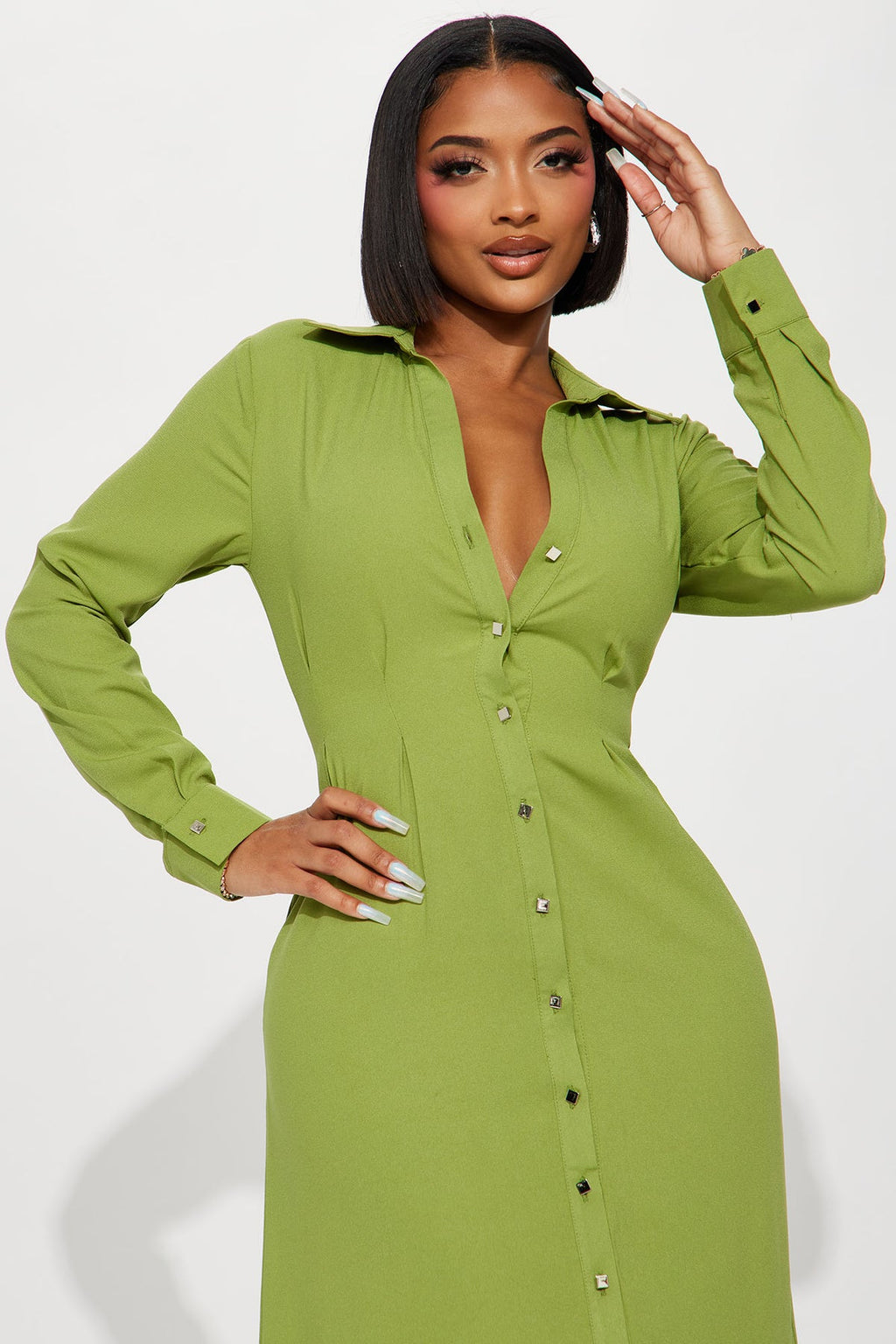 Ophelia Button Down Midi Shirt Dress
