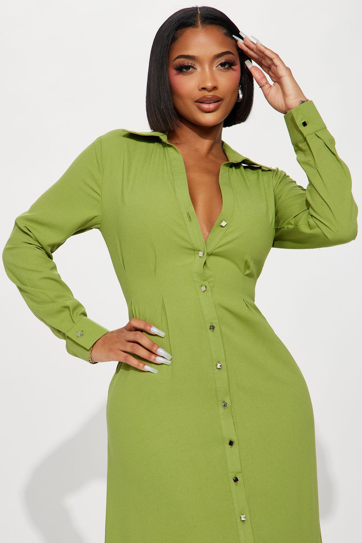 Ophelia Button Down Midi Shirt Dress