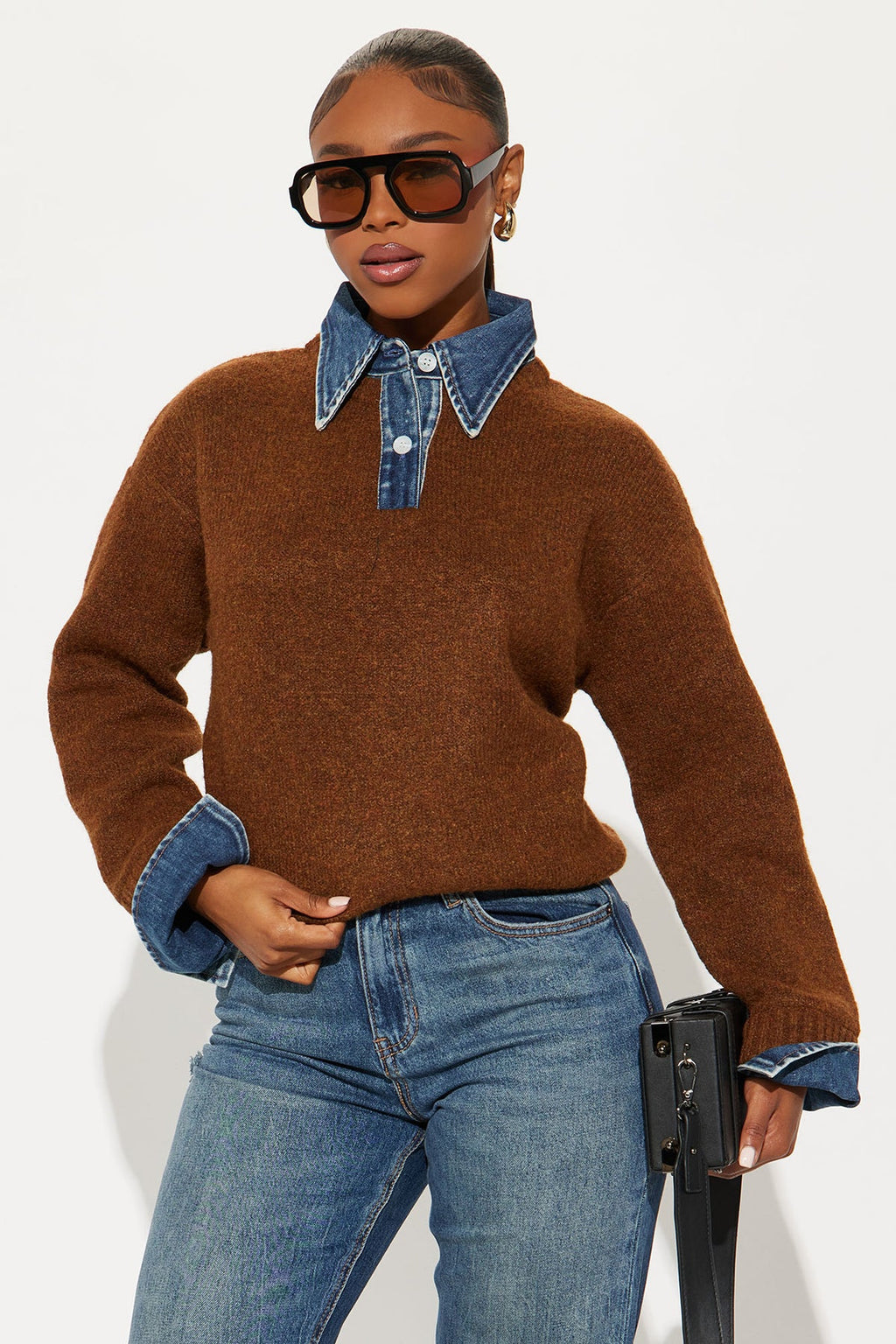 Serving Charm Denim Sweater