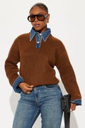 Serving Charm Denim Sweater