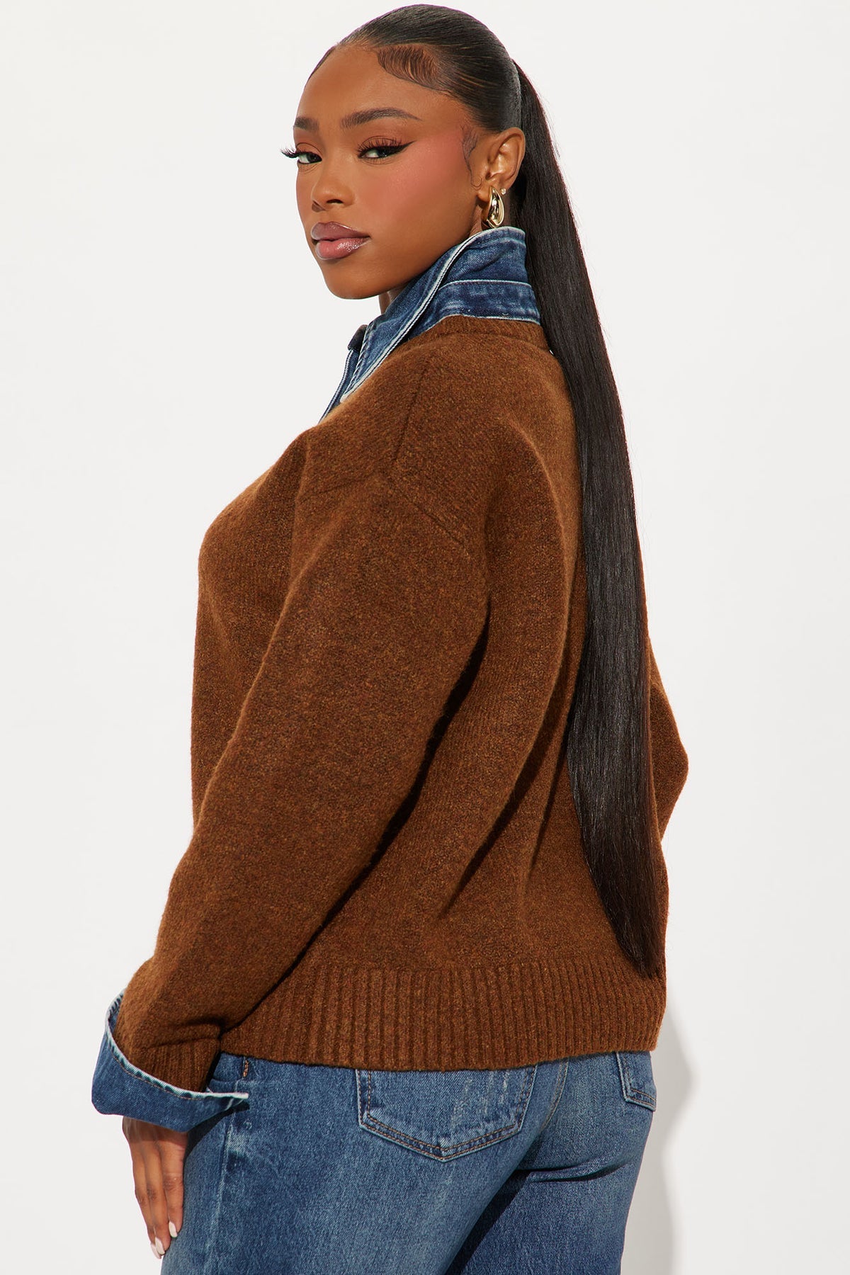 Serving Charm Denim Sweater